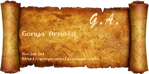 Gonya Arnold névjegykártya